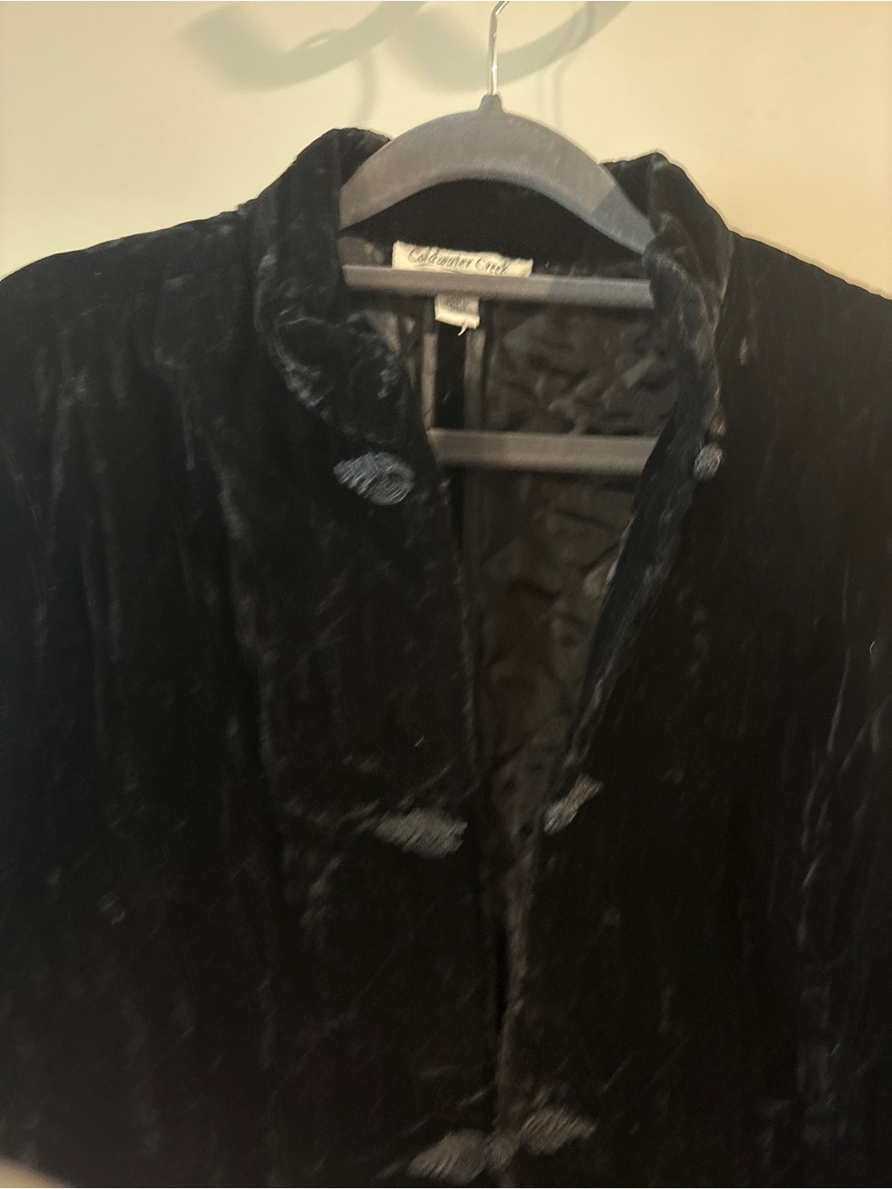 Coldwater Creek Black Velvet Asian-Inspired Jacket Size Medium - Picture 4 of 14